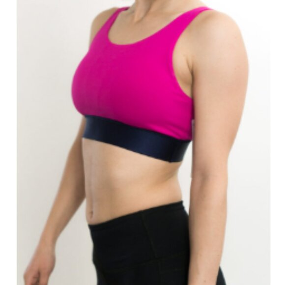 Athleta “Power of She” Sports Bra – Small –‎ Dark Pink & Navy - Picture 4 of 13